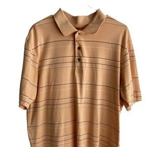 Jos A Bank Leadbetter Golf Polo Shirt XL Short Sleeve Orange Stripe Cott…